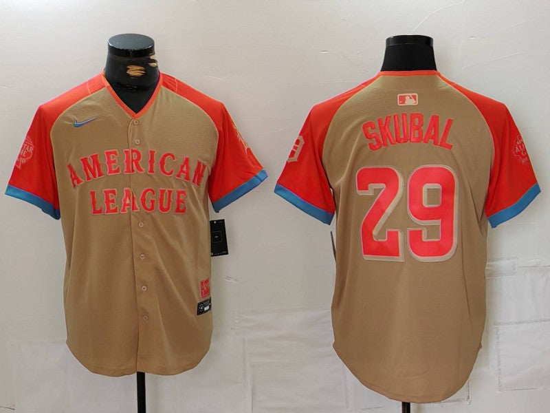 Men's American League Tarik Skubal Cream 2024 All-Star Game Jersey