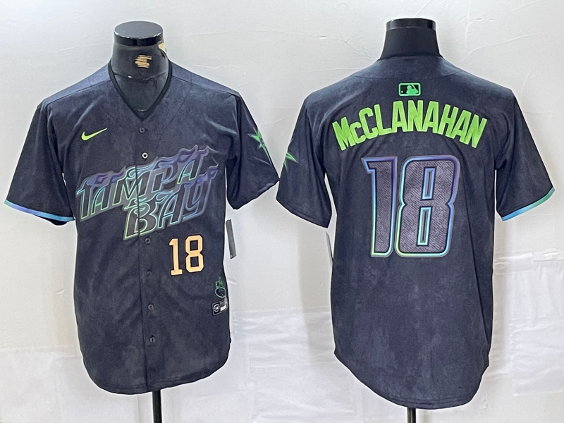 Men's Shane McClanahan Tampa Bay Rays Charcoal 2024 City Connect Player Jersey
