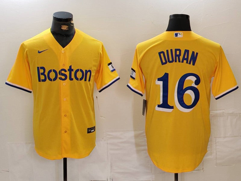 Men's Boston Red Sox Jarren Duran Gold City Connect Jersey