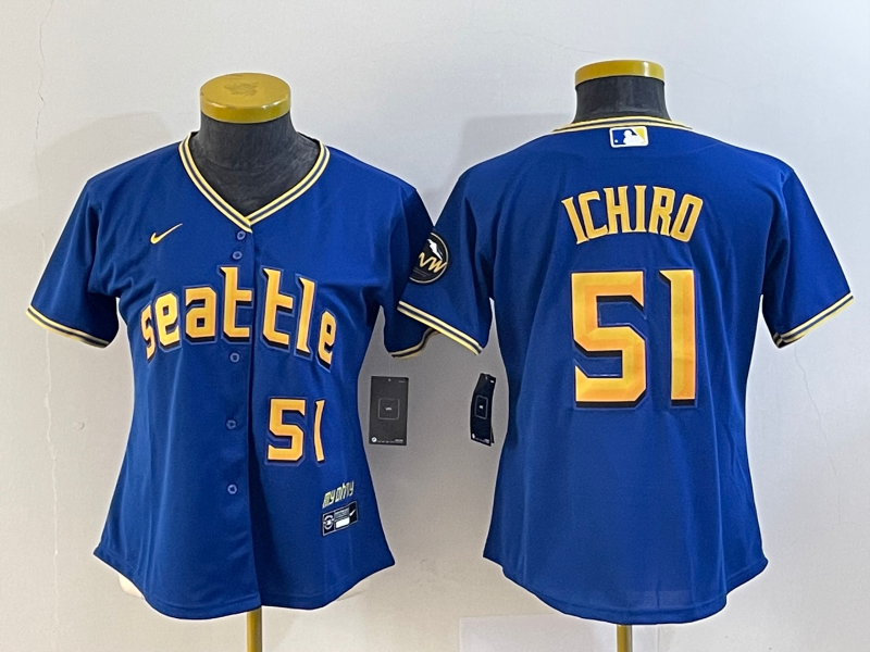 Women's Seattle Mariners Ichiro Suzuki Royal 2023 City Connect Replica Player Jersey