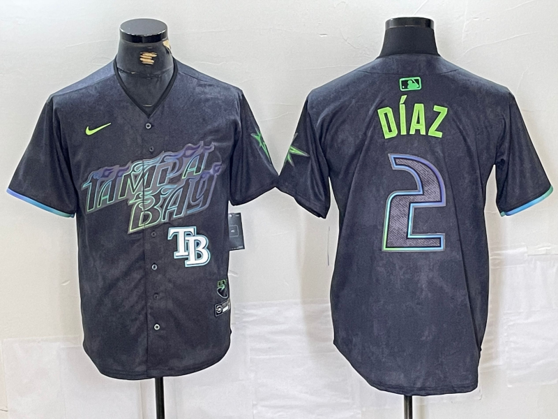 Men's YANDY DIAZ Tampa Bay Rays Charcoal 2024 City Connect Player Jersey