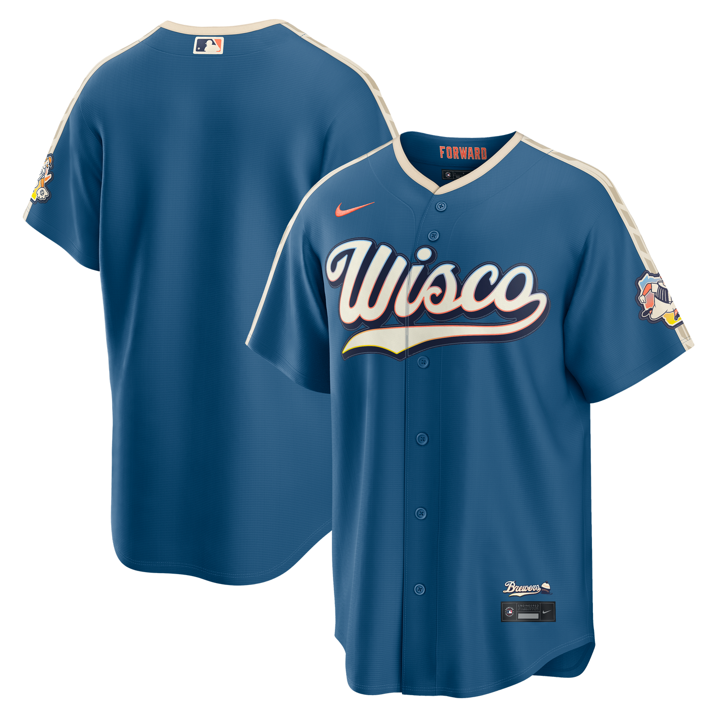 Men's Milwaukee Brewers Mineral Blue 2026 City Connect Stadium Jersey