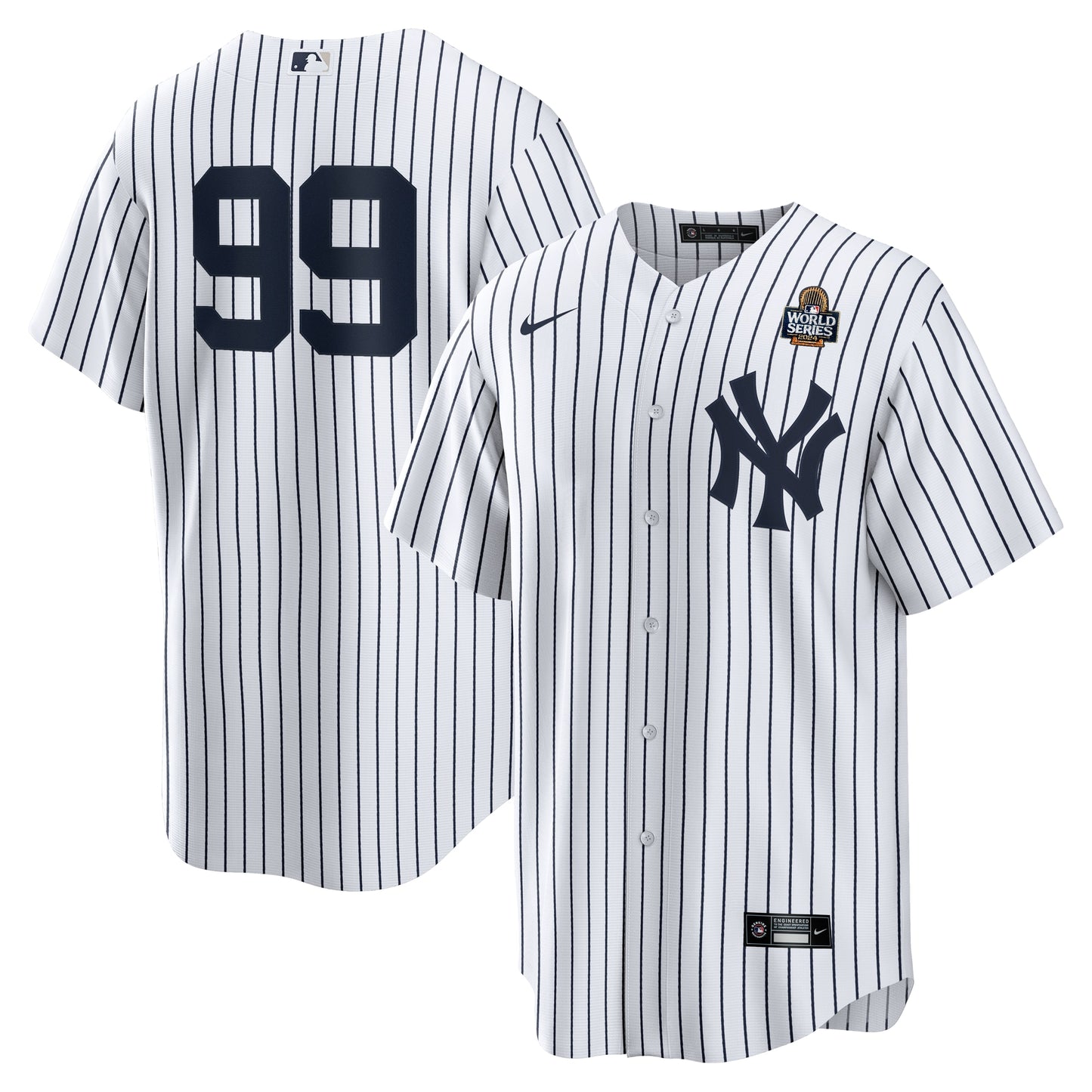 Men's New York Yankees Aaron Judge White 2024 World Series Home Player Jersey