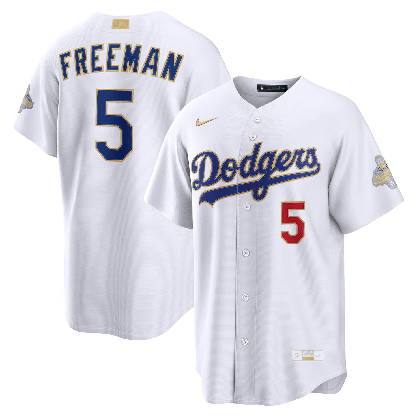 Men's Los Angeles Dodgers Freddie Freeman White 2026 Gold Collection Stadium Jersey