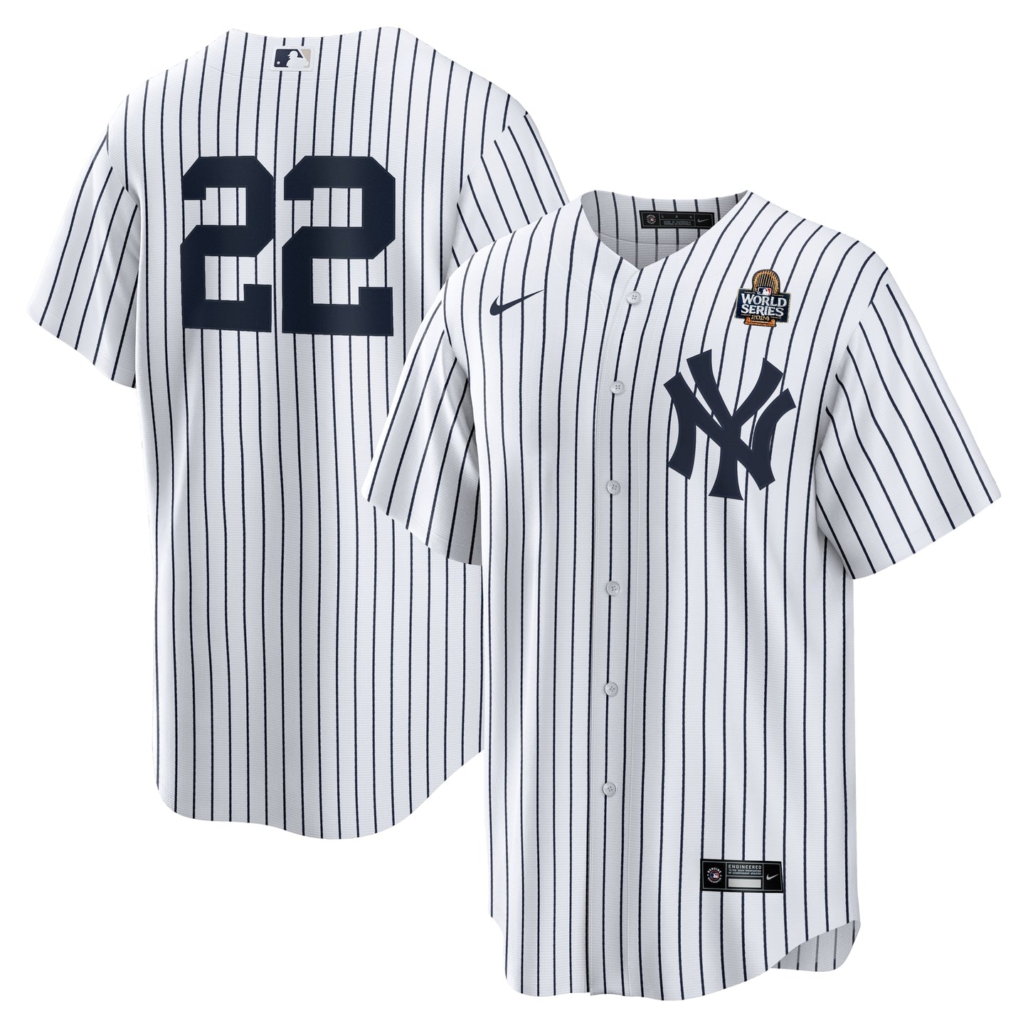 Men's New York Yankees Juan Soto White 2024 World Series Home Player Jersey