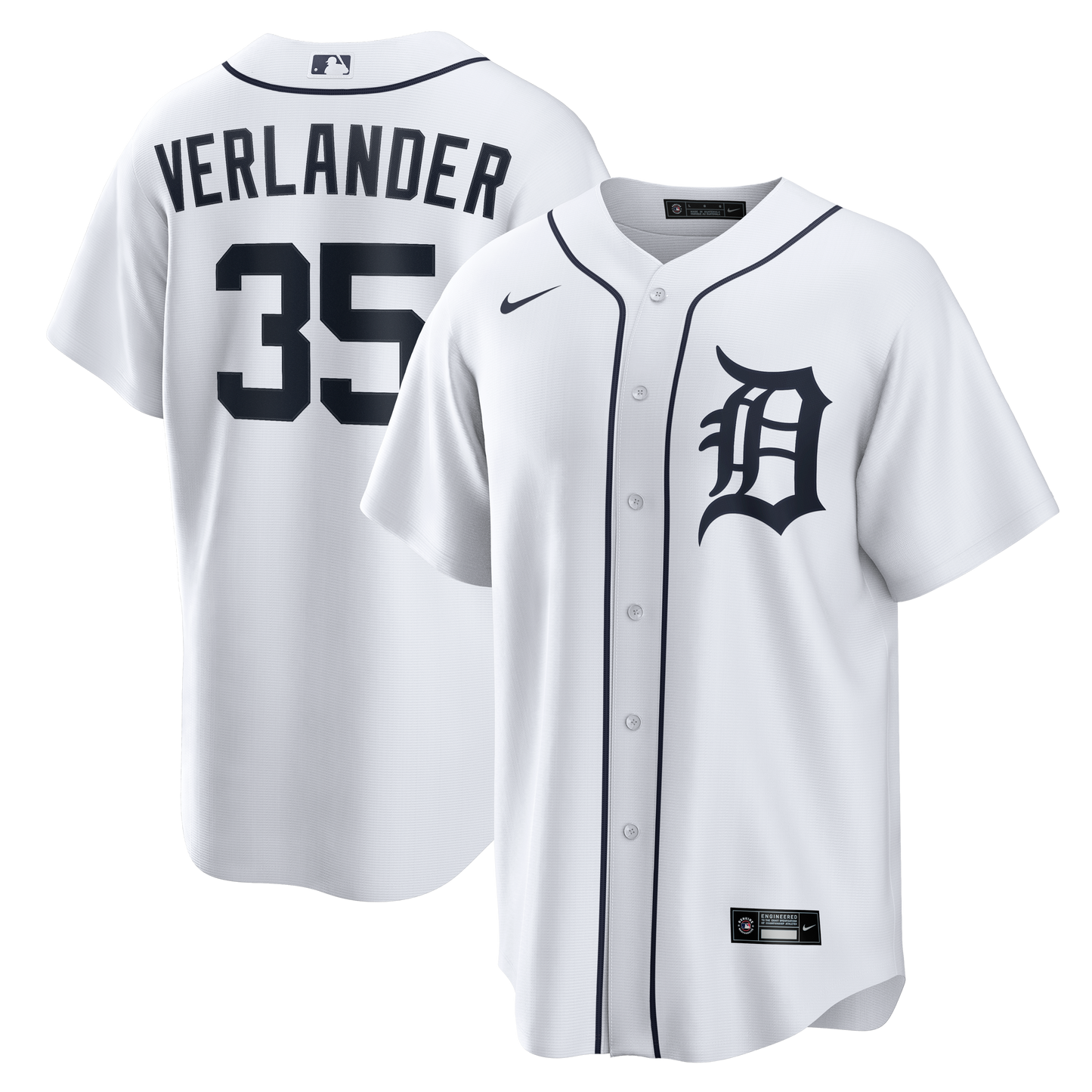 Men's Detroit Tigers Justin Verlander White Home Jersey