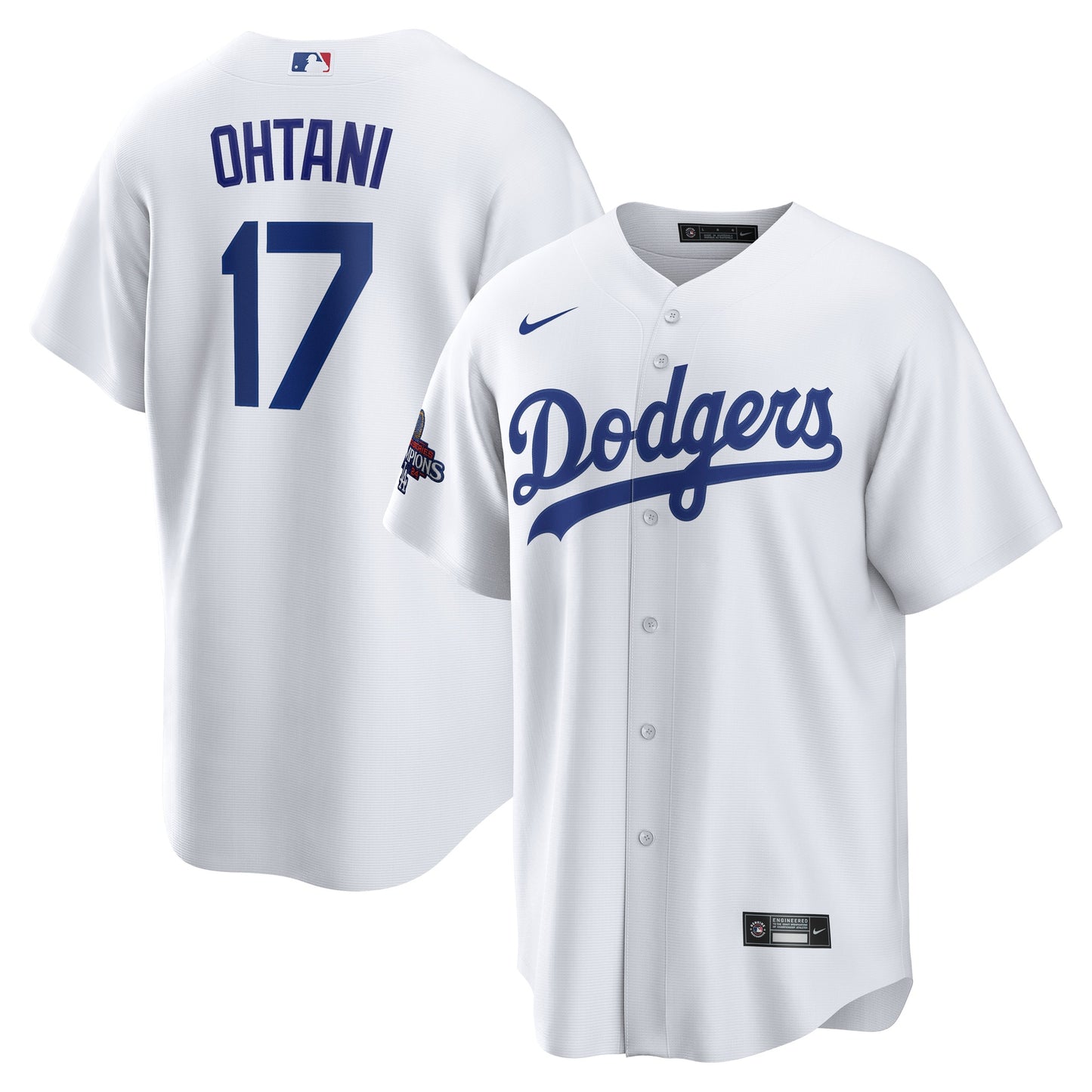 Men's Los Angeles Dodgers Shohei Ohtani White 2024 World Series Champions Home Player Jersey