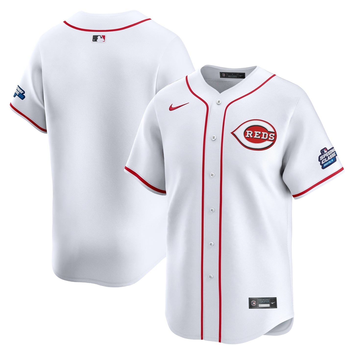 Men's Cincinnati Reds White 2025 Speedway Classic Home Jersey