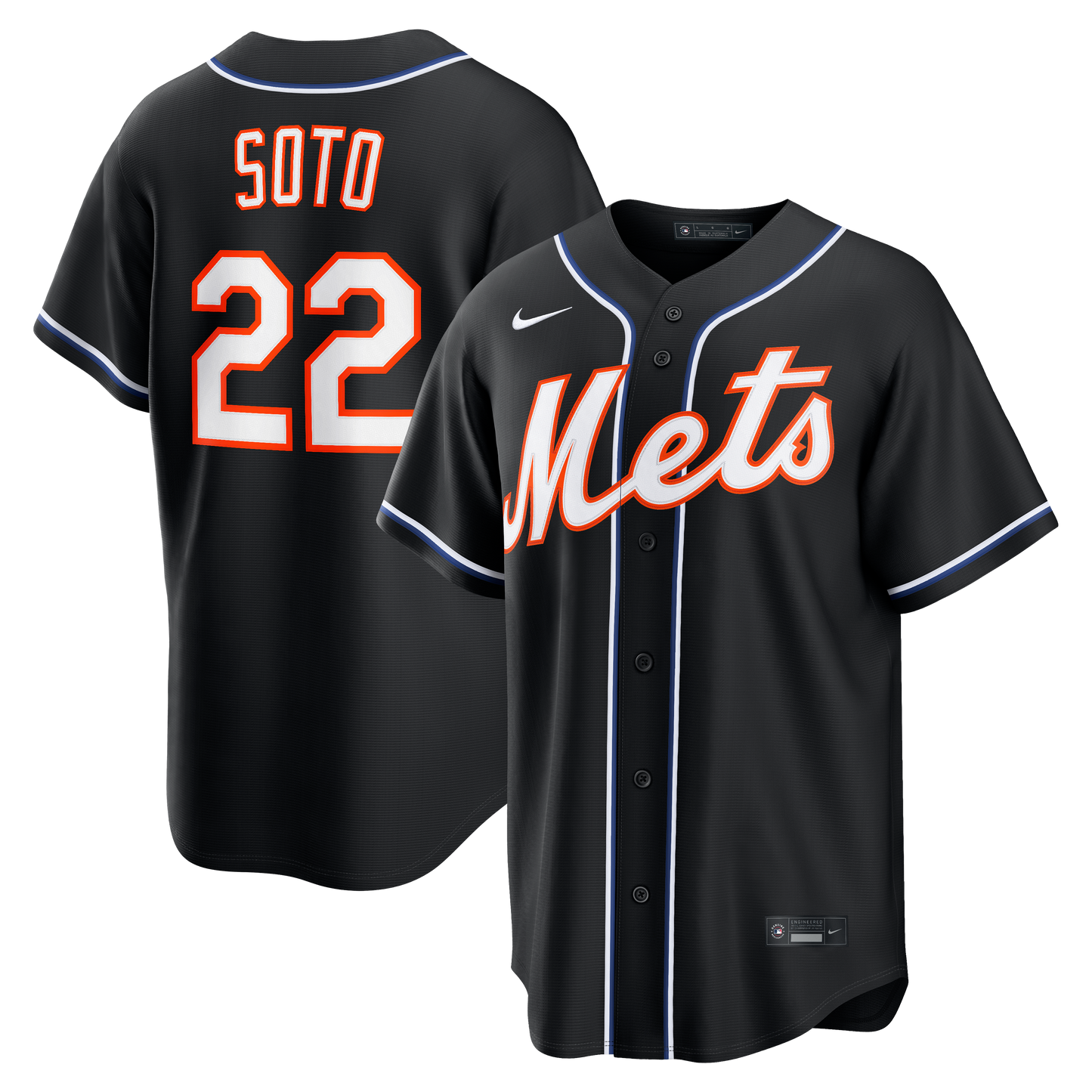 Men's New York Mets Juan Soto Fashion Black Out Jersey