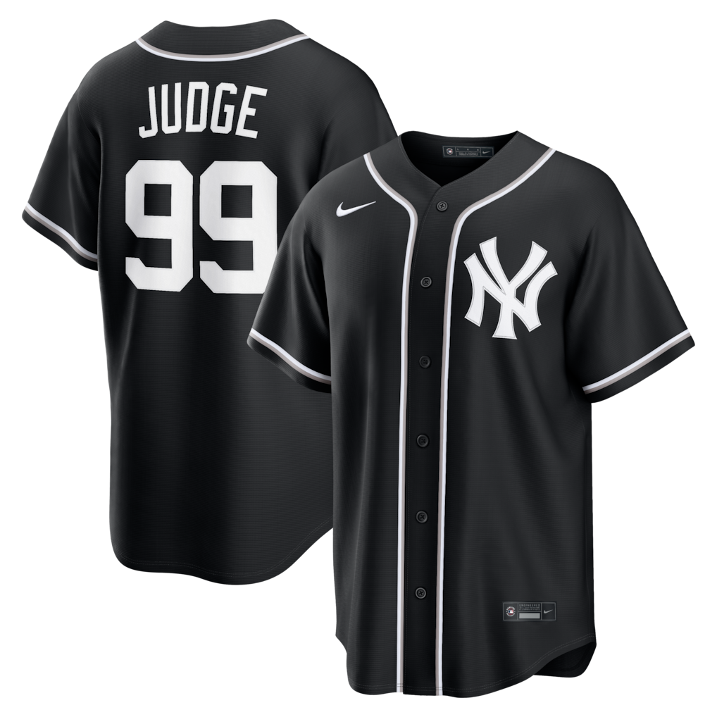 Men's New York Yankees Aaron Judge Fashion Black Out Jersey