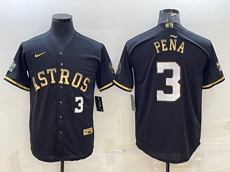 Men's Jeremy Pena #3 Houston Astros 2022 World Series Player Jersey -Black