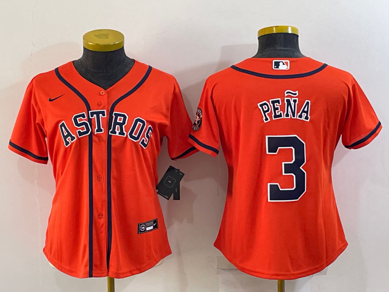 Women's Jeremy Pena #3 Houston Astros 2022 World Series Player Jersey