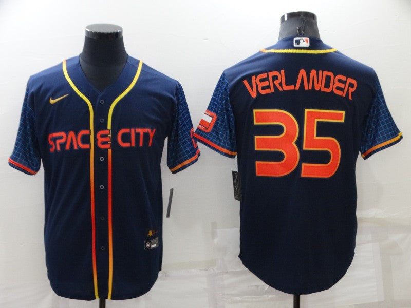 Men's Justin Verlander #35 Houston Astros Navy 2022 City Connect Jersey