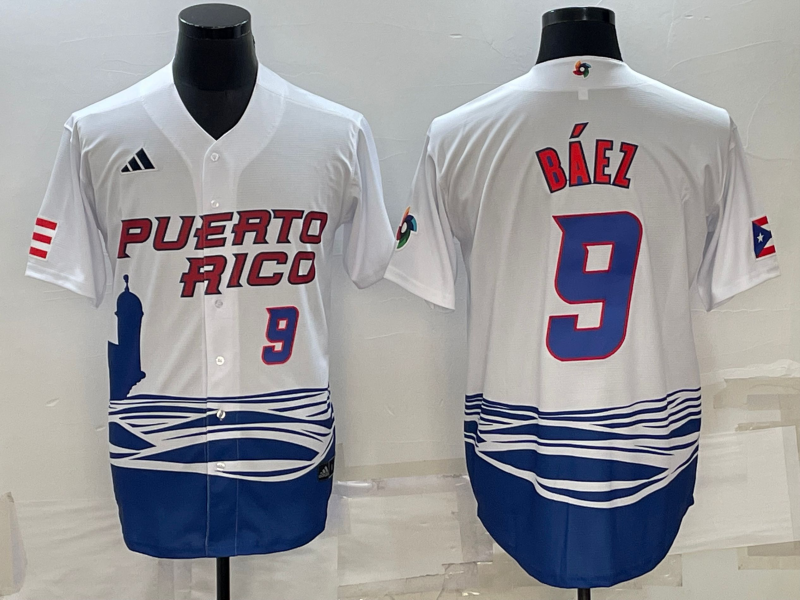 Men's Javier Báez Puerto Rico Baseball 2023 World Baseball Classic Replica Jersey