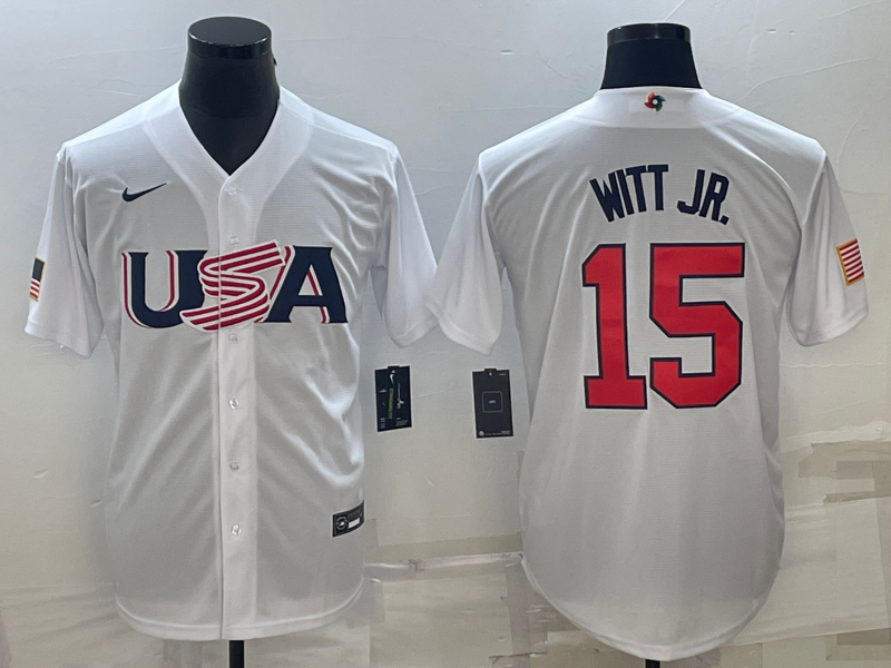 Men's Bobby Witt White USA Baseball 2023 World Baseball Classic Replica Jersey