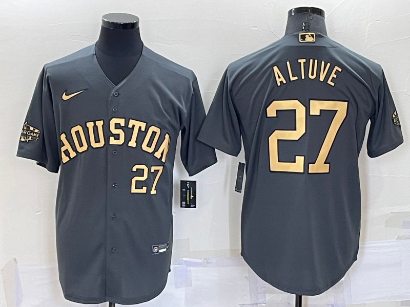 Men's Jose Altuve #27 Houston Astros Charcoal 2022 ALL STAR GAME Jersey