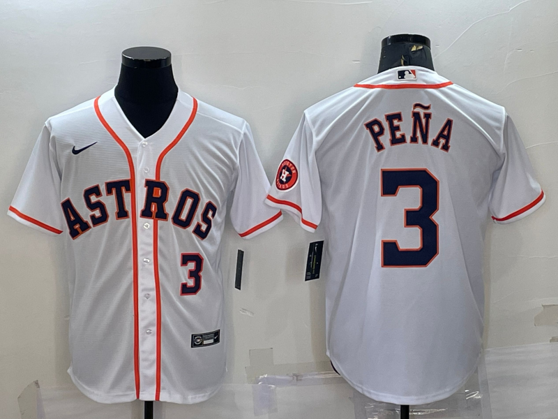 Men's Jeremy Pena #3 Houston Astros 2023 World Series Stitched Jersey