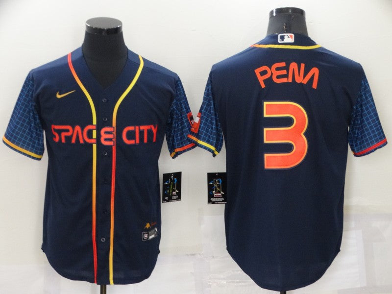 Men's Jeremy Pena #3 Houston Astros Navy 2022 City Connect Jersey