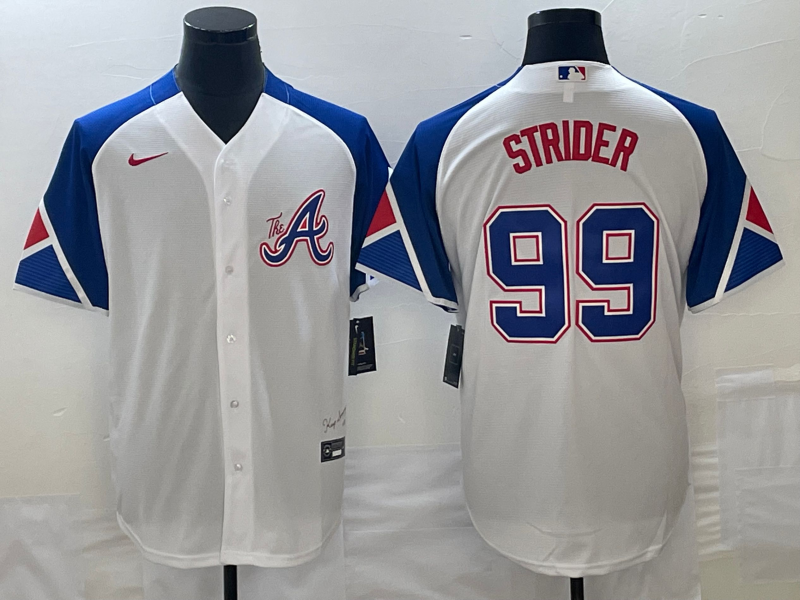 Men's Atlanta Braves Spencer Strider White 2023 City Connect Player Jersey