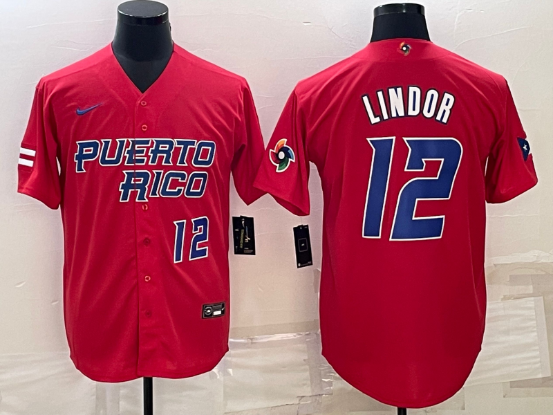 Men's Francisco Lindor Puerto Rico Baseball 2023 World Baseball Classic Replica Jersey