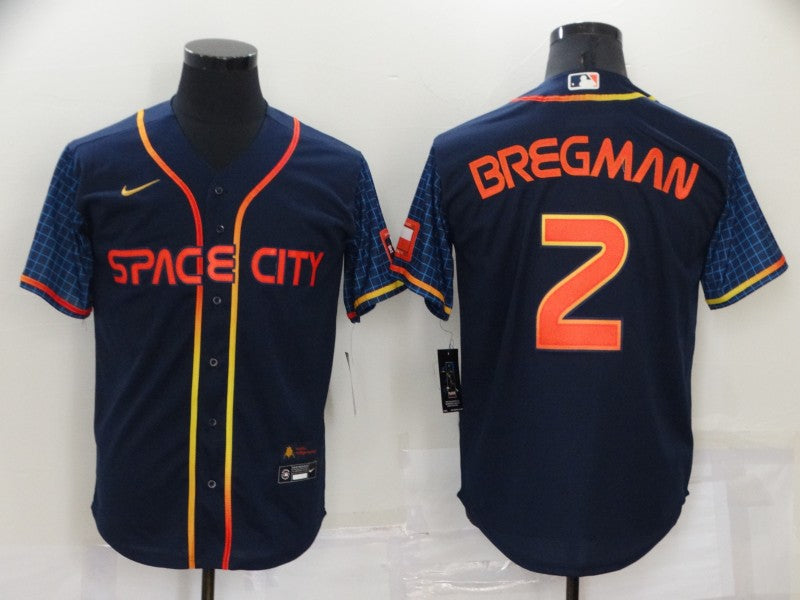Men's Alex Bregman #2 Houston Astros Navy 2022 City Connect Jersey