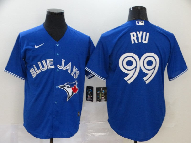 Men's Hyun-Jin Ryur #99 Toronto Blue Jays Player Jersey - Cool Base