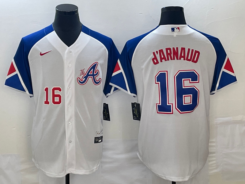 Men's Atlanta Braves Travis d'Arnaud White 2023 City Connect Player Jersey
