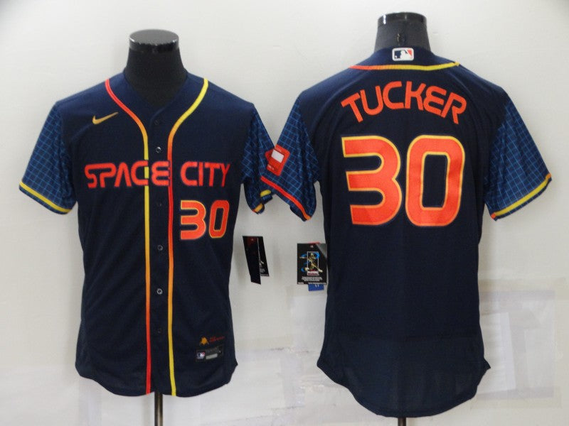Men's Kyle Tucker #30 Houston Astros Navy 2022 City Connect Jersey
