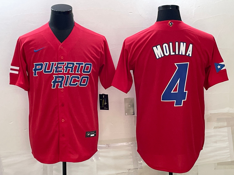 Men's Yadier Molina Navy Puerto Rico Baseball 2023 World Baseball Classic Replica Jersey