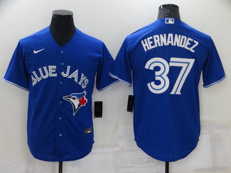 Men's Teoscar Hernandez #37 Toronto Blue Jays Player Blue Jersey - Cool Base
