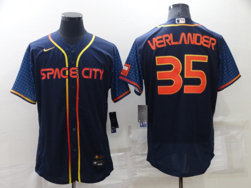 Men's Justin Verlander #35 Houston Astros Navy 2022 City Connect Jersey