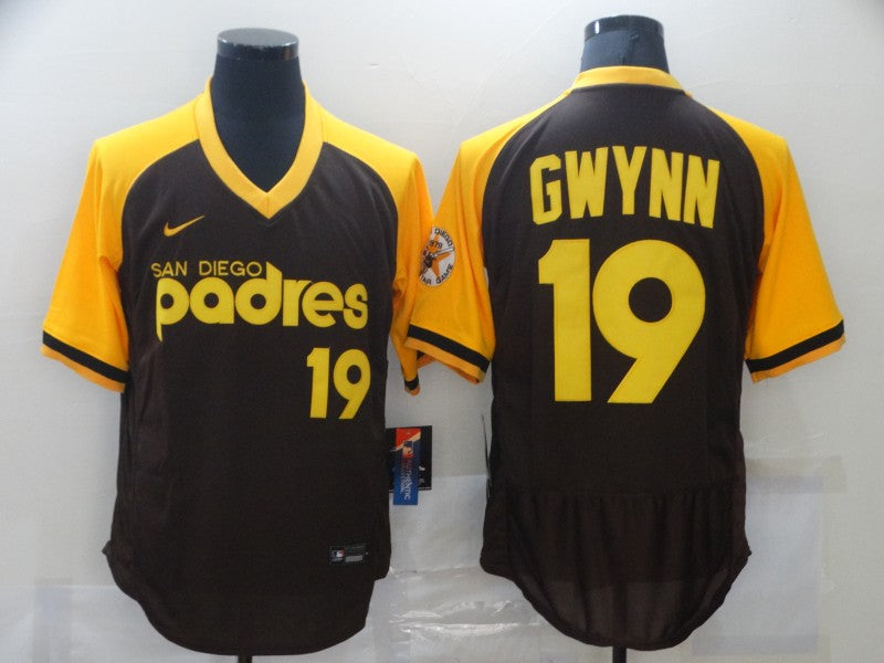Men's San Diego Padres Tony Gwynn Player Brown Jersey - t-shirt