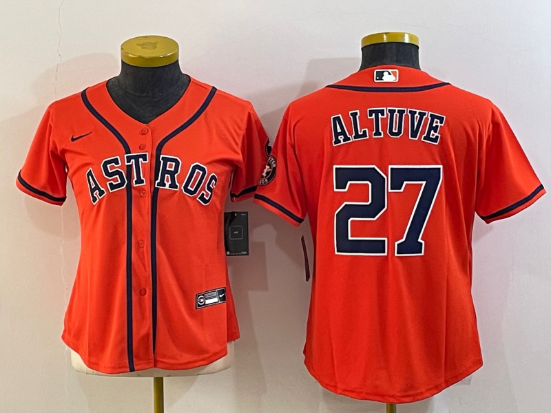 Women's Houston Astros Jose Altuve #27 2022 World Series Player Jersey