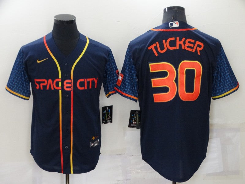 Men's Kyle Tucker #30 Houston Astros Navy 2022 City Connect Jersey