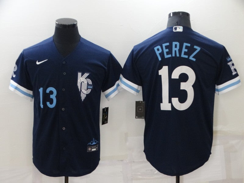Men's Kansas City Royals Salvador Perez 2022 City Connect Replica Jersey - Navy