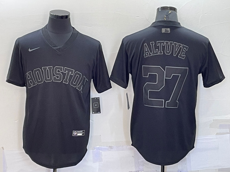 Men's Jose Altuve #27 Houston Astros Black Player Jersey