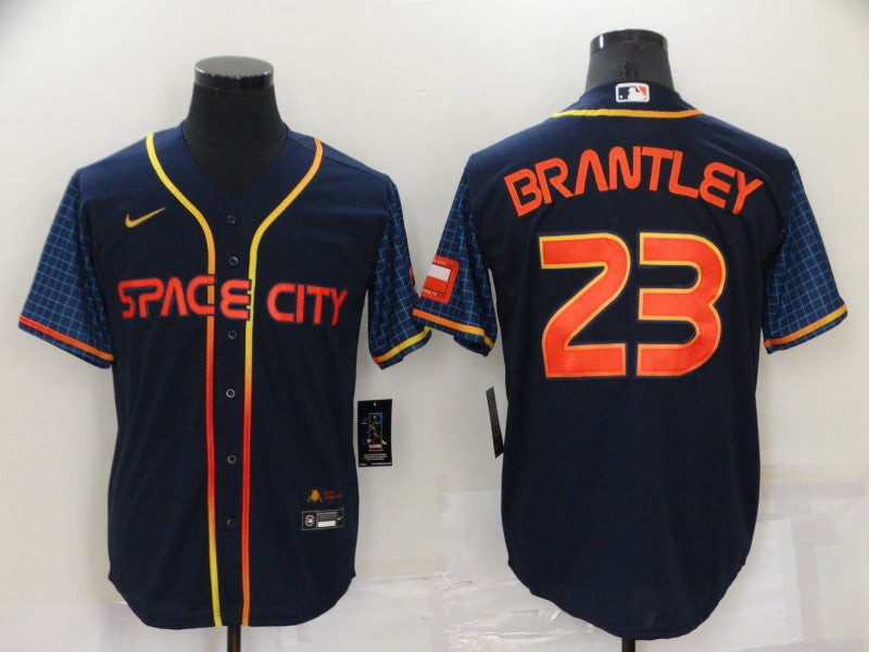 Men's Michael Brantley #23 Houston Astros Navy 2022 City Connect Jersey