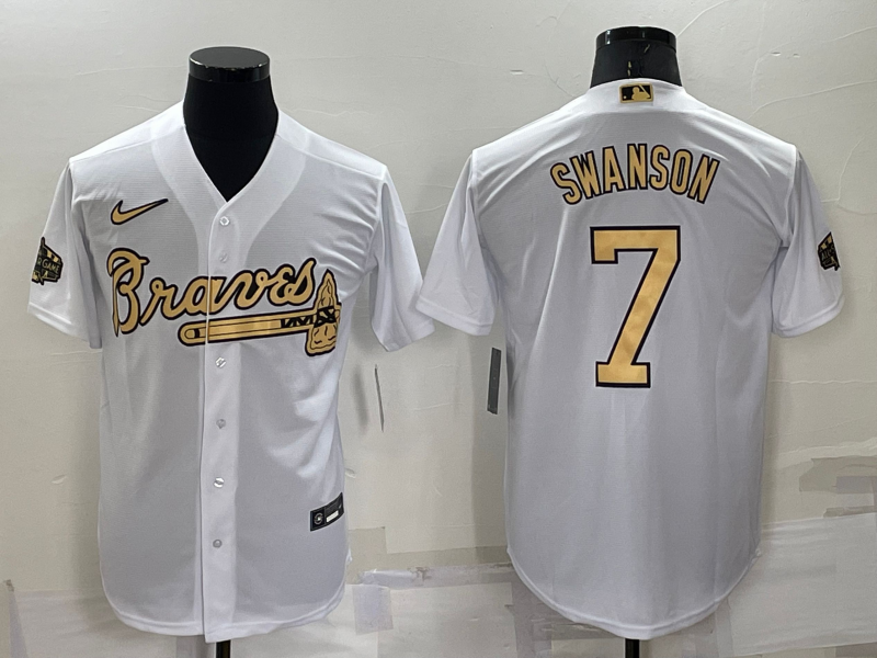 Youth Dansby Swanson White Atlanta Braves Replica Player Jersey