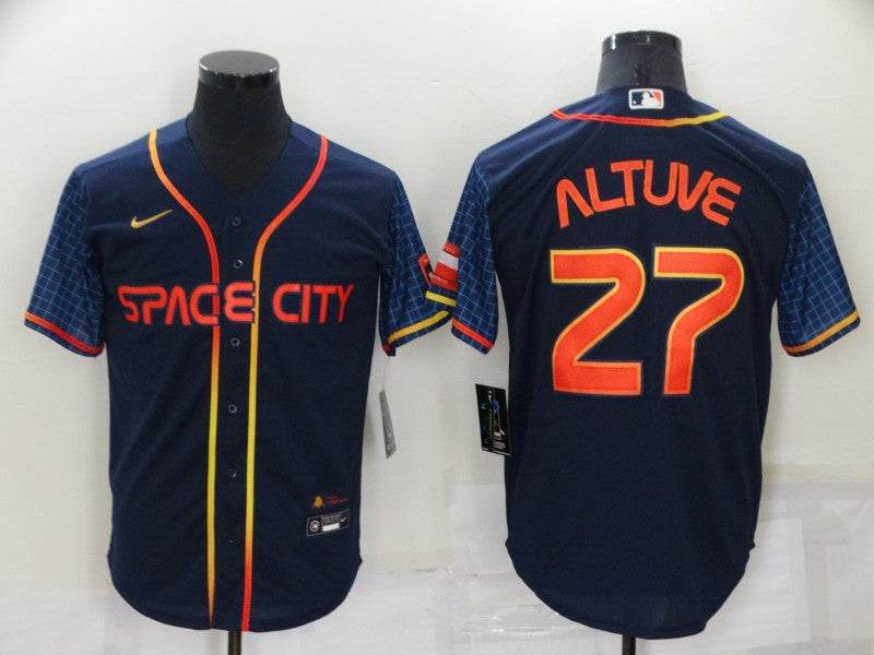 Men's Jose Altuve #27 Houston Astros Navy 2022 City Connect Jersey
