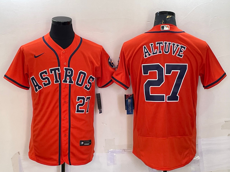Men's Houston Astros Jose Altuve #27 World Series Player Jersey -Flex Base