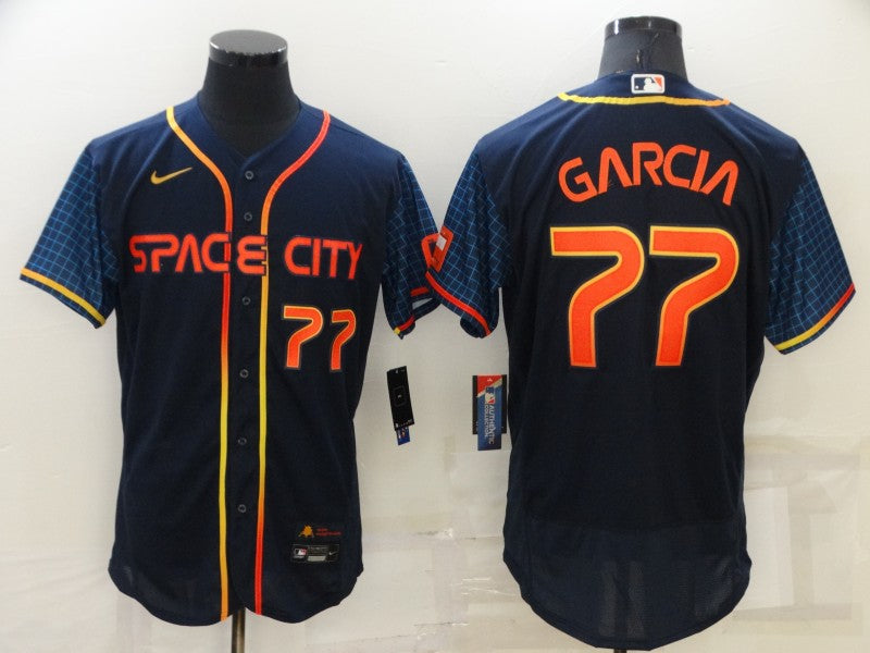 Men's Luis Garcia #77 Houston Astros Navy 2022 City Connect Jersey