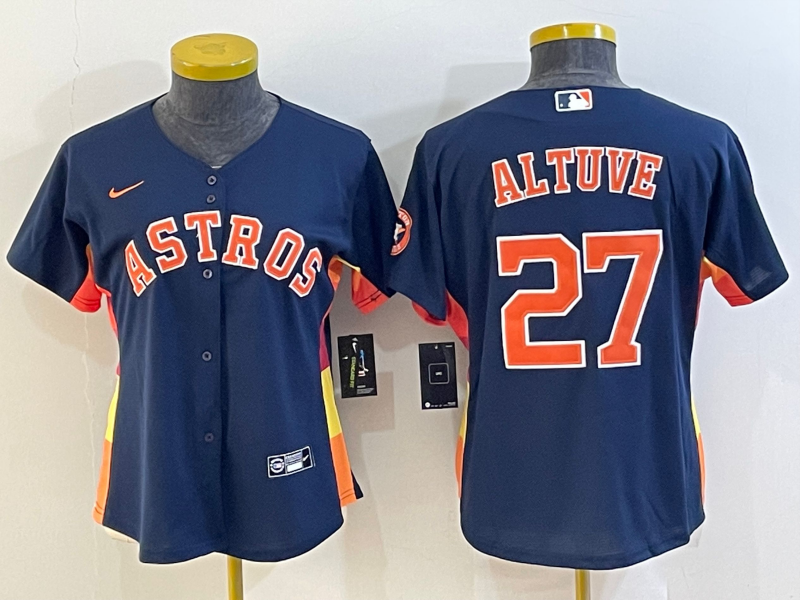 Women's Houston Astros Jose Altuve #27 2022 World Series Player Jersey