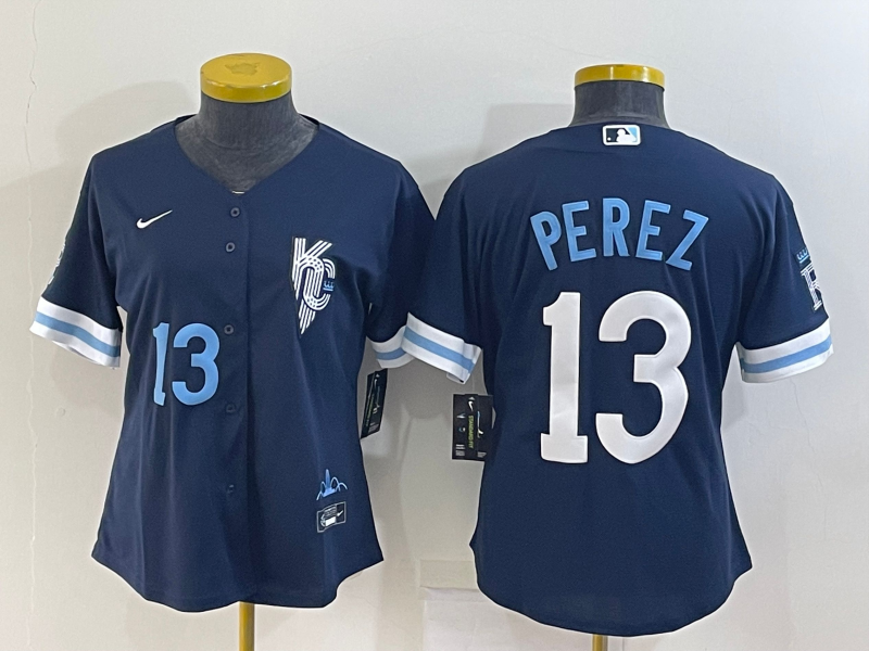 Women's Kansas City Royals Salvador Perez 2022 City Connect Replica Jersey - Navy