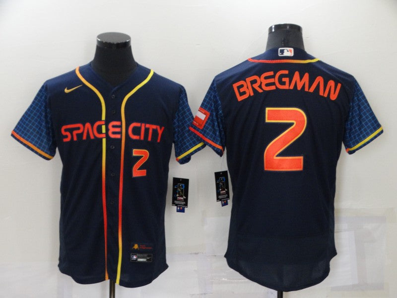 Men's Alex Bregman #2 Houston Astros Navy 2022 City Connect Jersey