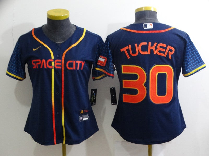 Women's Kyle Tucker #30 Houston Astros Navy 2022 City Connect Jersey