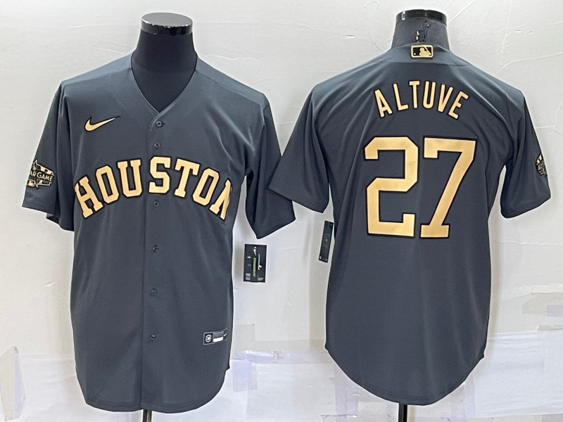 Men's Jose Altuve #27 Houston Astros Charcoal 2022 ALL STAR GAME Jersey