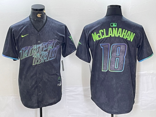 Men's Shane McClanahan Tampa Bay Rays  Charcoal 2024 City Connect Player Jersey