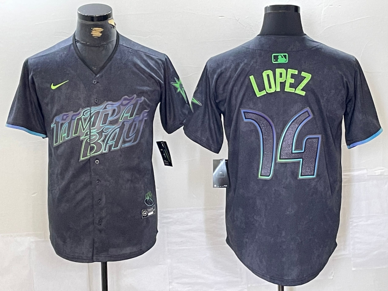 Men's Jacob Lopez Tampa Bay Rays Charcoal 2024 City Connect Player Jersey