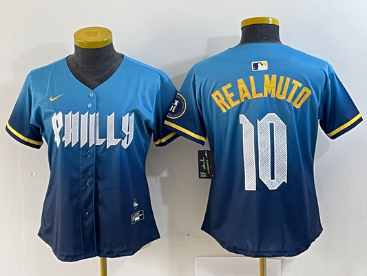 WOMEN J.T. Realmuto Philadelphia Phillies  Blue 2024 City Connect Player Jersey