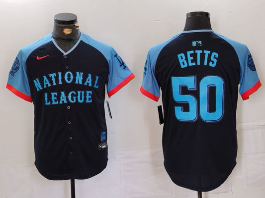 YOUTH Mookie Betts National League  Navy 2024 All-Star Game Player Jersey